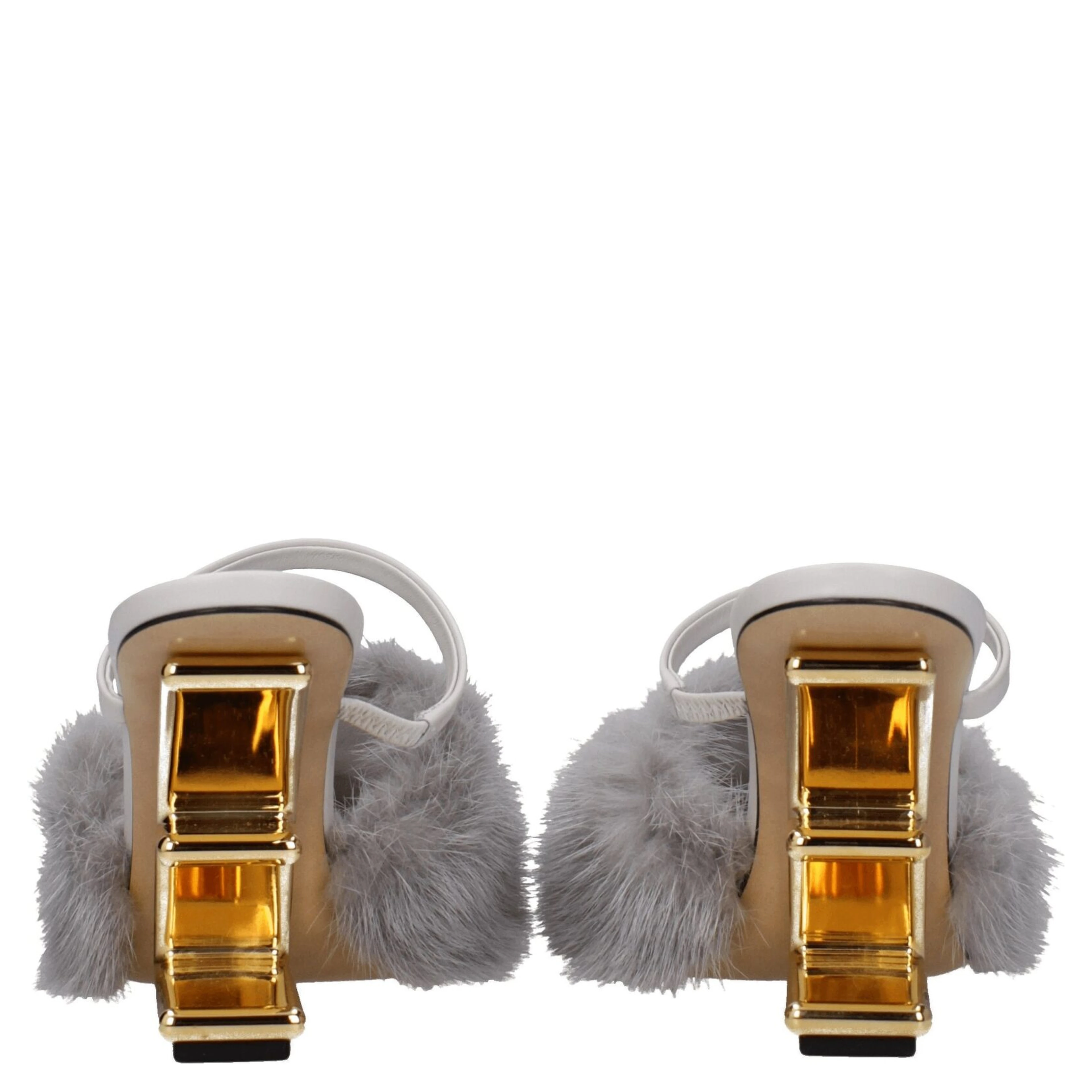 Gray Mink Slippers