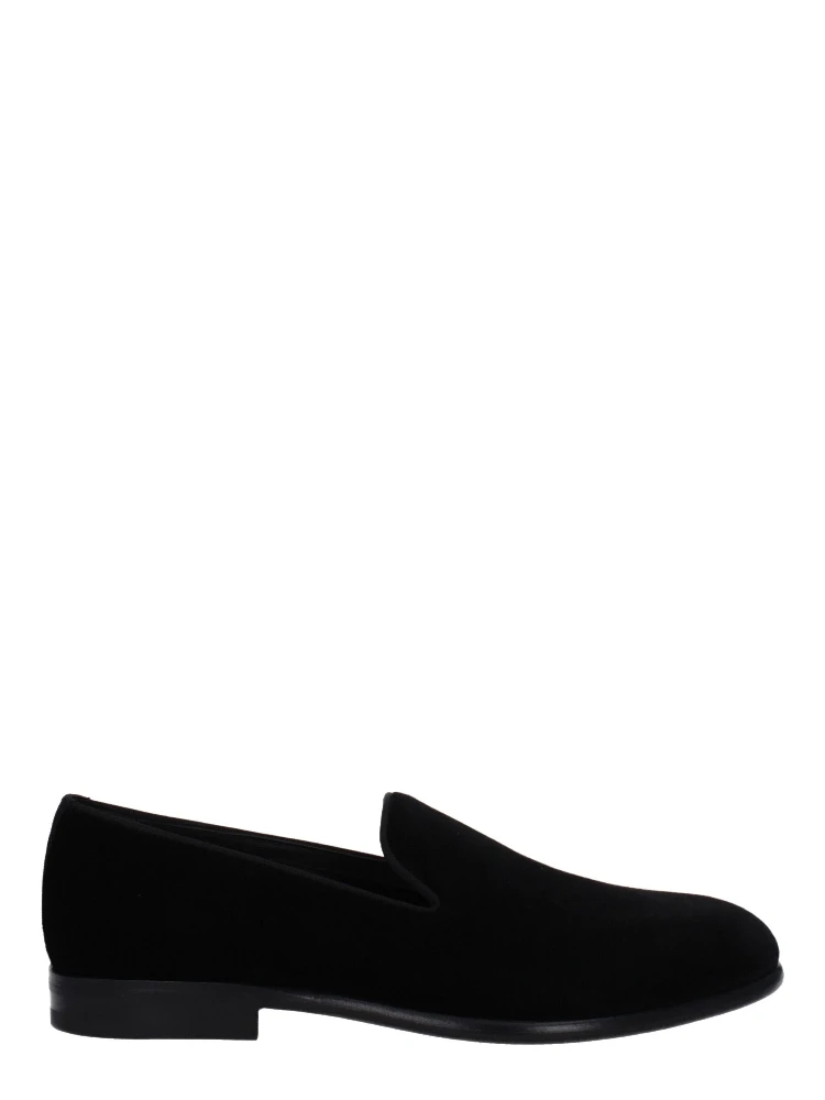 Black Velvet Slip-On Loafers