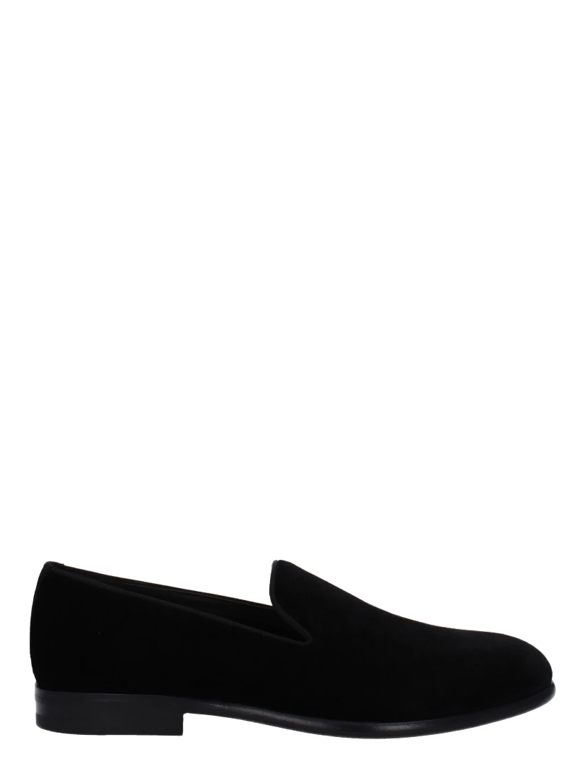 Black Velvet Slip-On Loafers