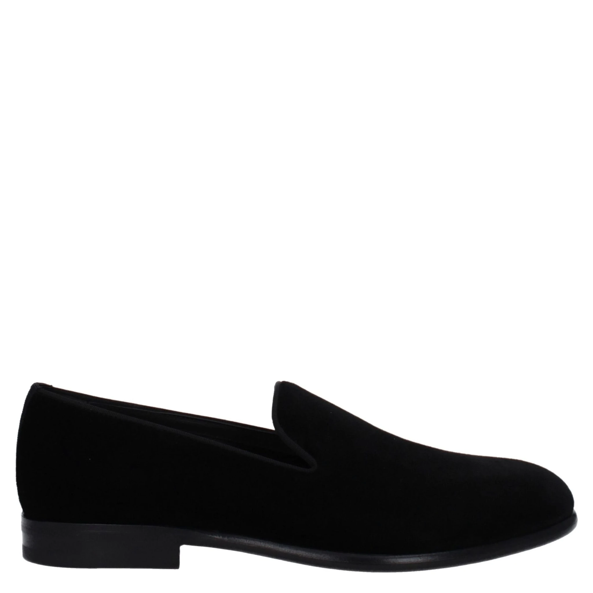 Black Velvet Slip-On Loafers