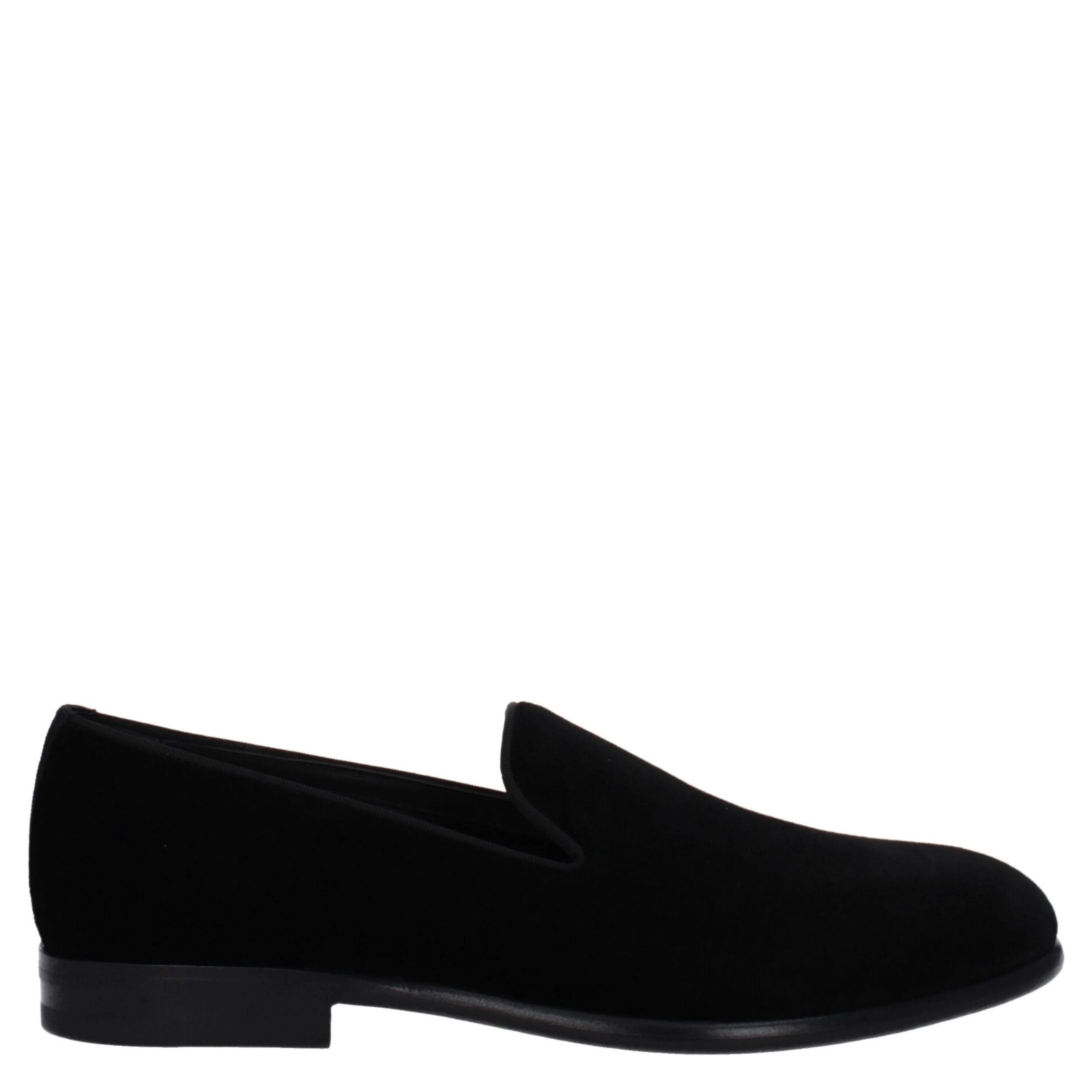 Black Velvet Slip-On Loafers