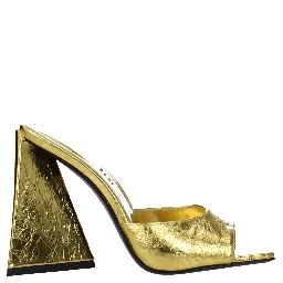 Gold Leather Platform Sandals