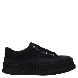 Black Fabric Platform Sneakers