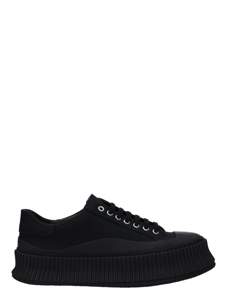 Black Fabric Platform Sneakers