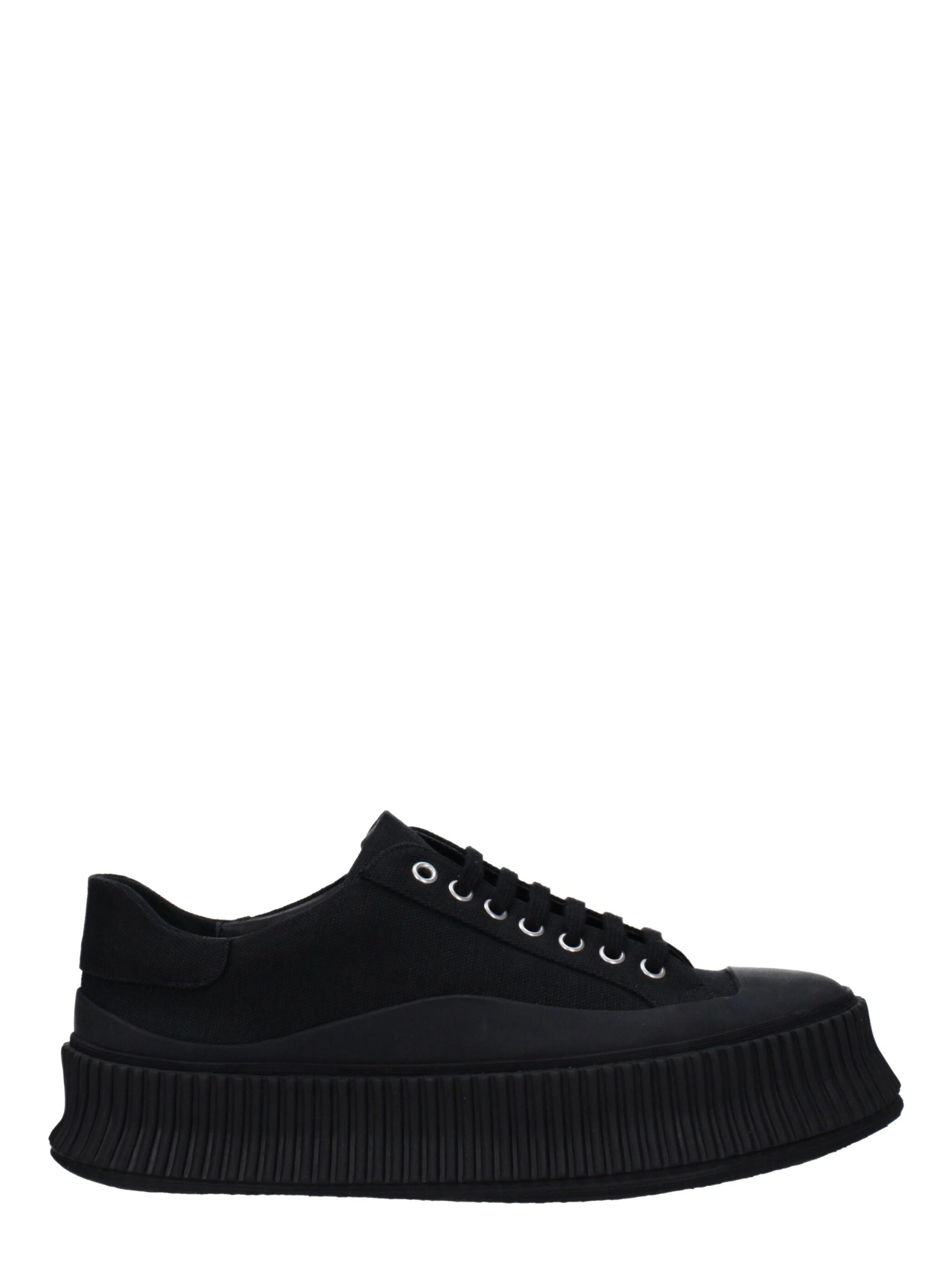 Black Fabric Platform Sneakers