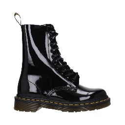 حذاء كاحل من الجلد الأسود