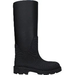 Black Cotton Rain Boots