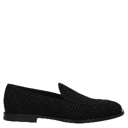 Black Velvet Slip-On Loafers