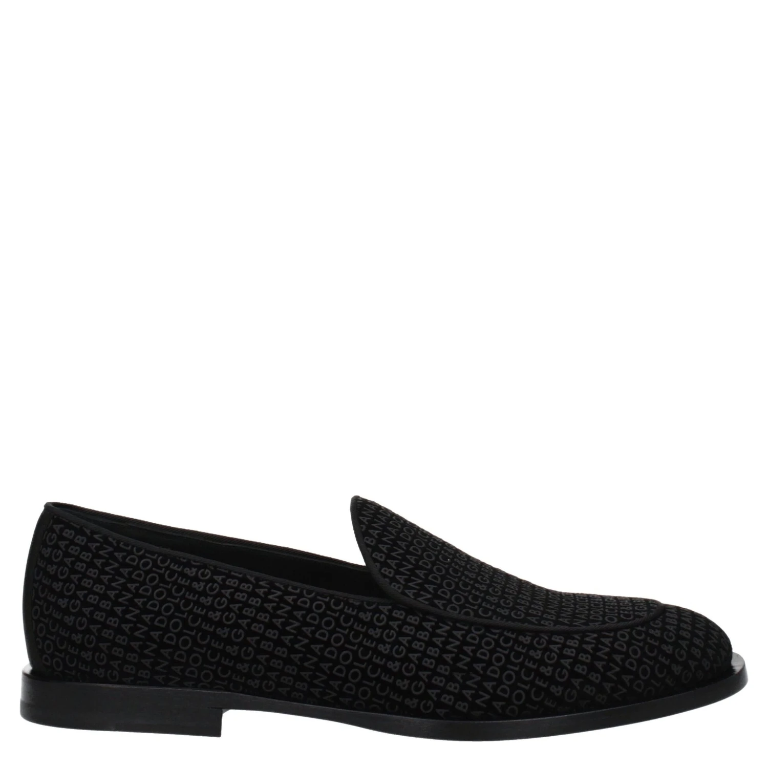 Black Velvet Slip-On Loafers