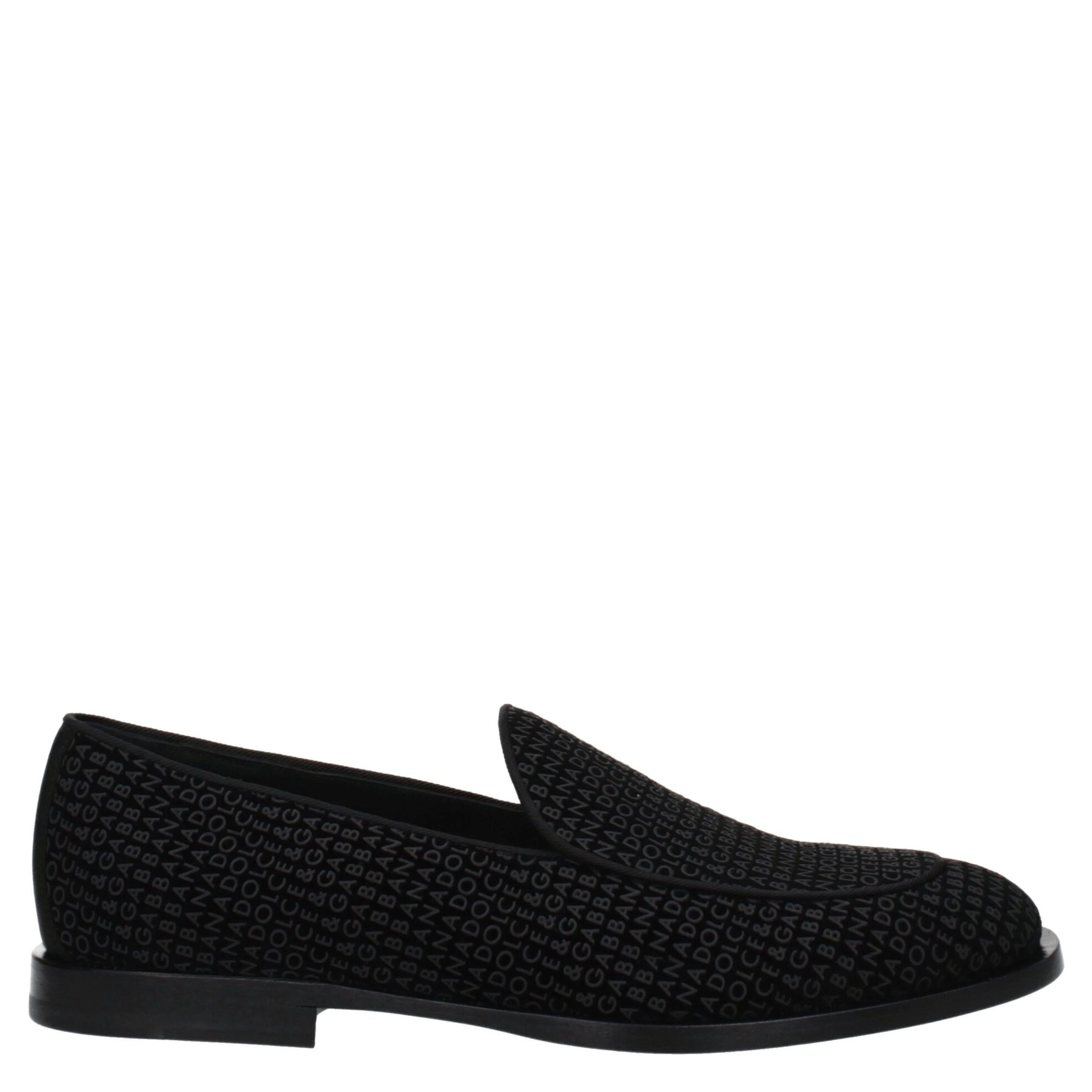 Black Velvet Slip-On Loafers