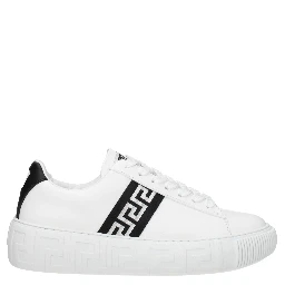 White Leather Low Top Sneakers