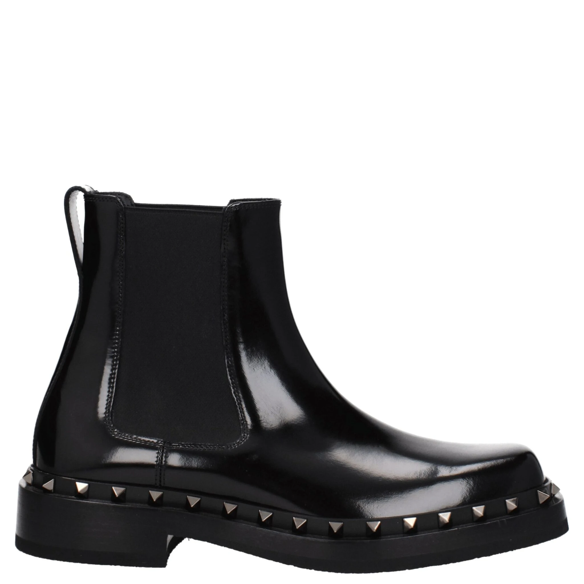 حذاء كاحل من الجلد الأسود