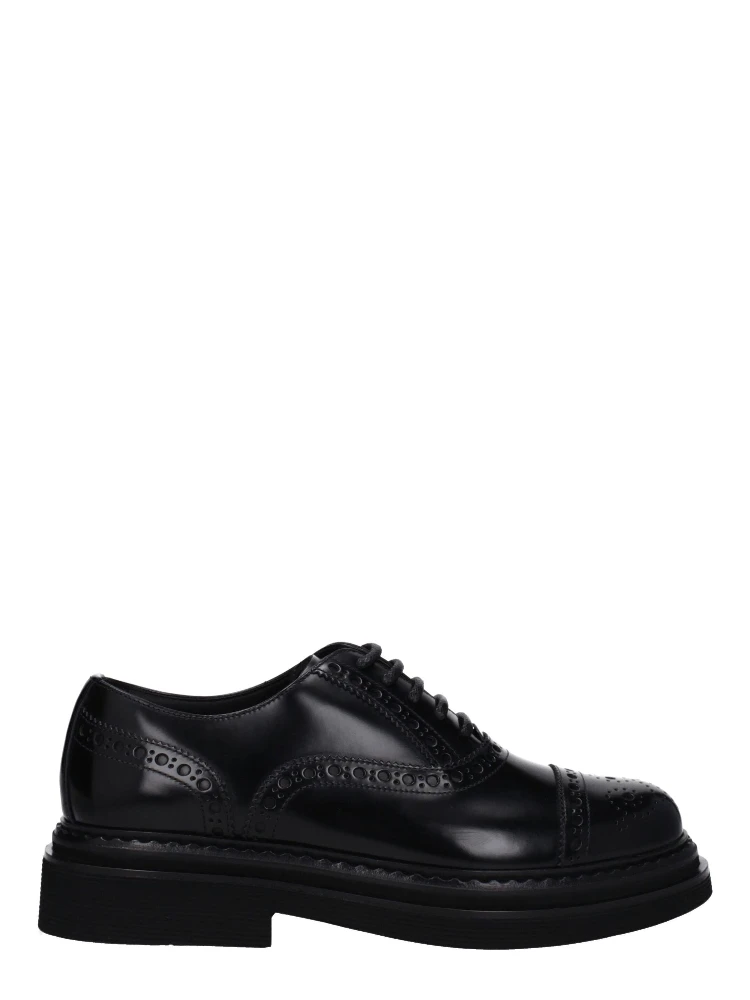 Black Leather Oxfords And Derbies