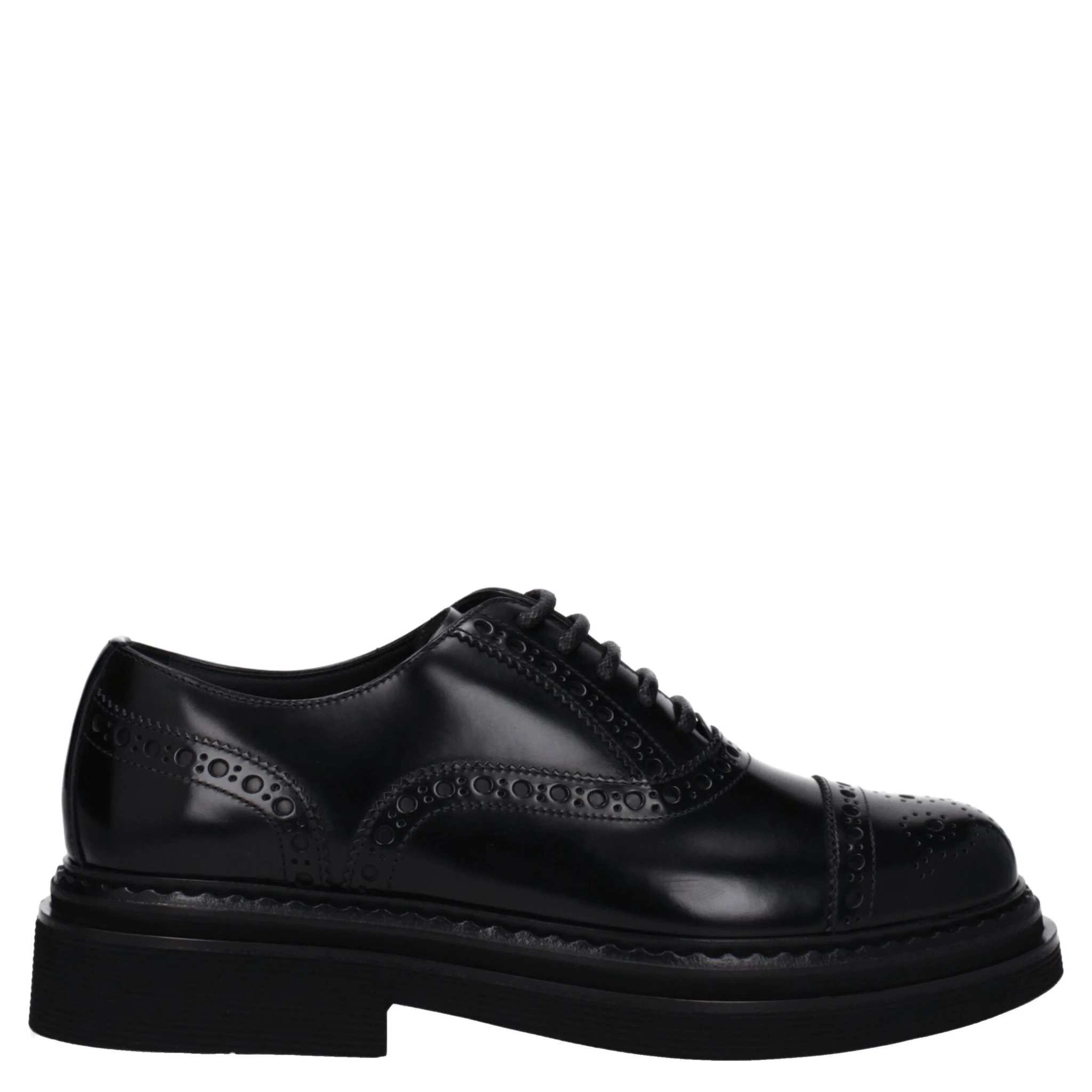 Black Leather Oxfords And Derbies