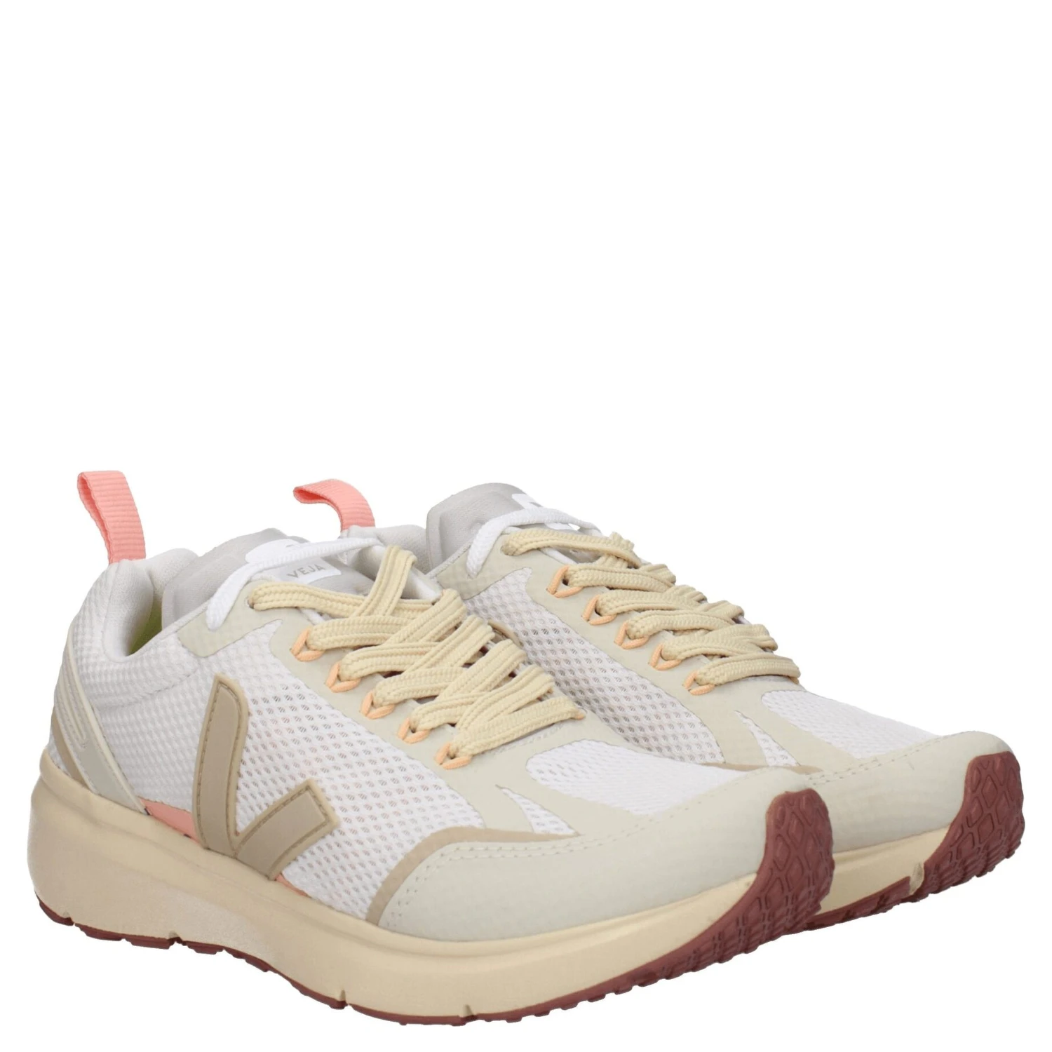 Beige Fabric Athletic Sneakers