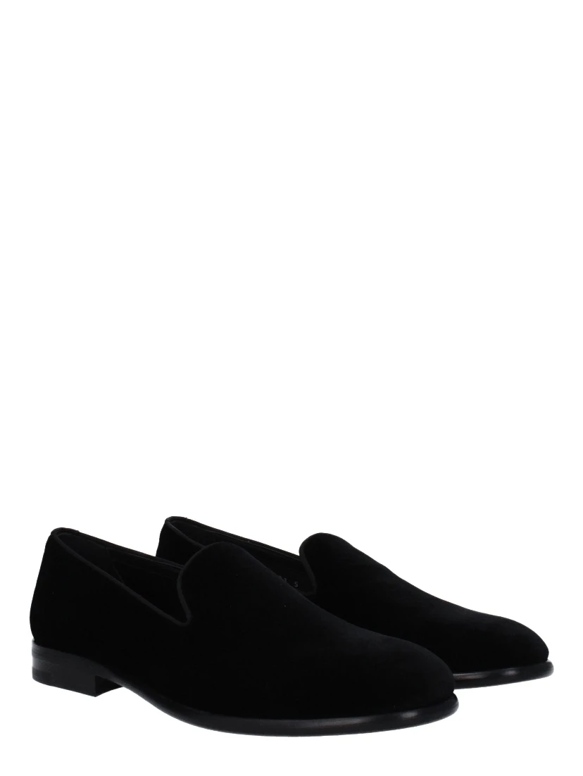 Black Velvet Slip-On Loafers