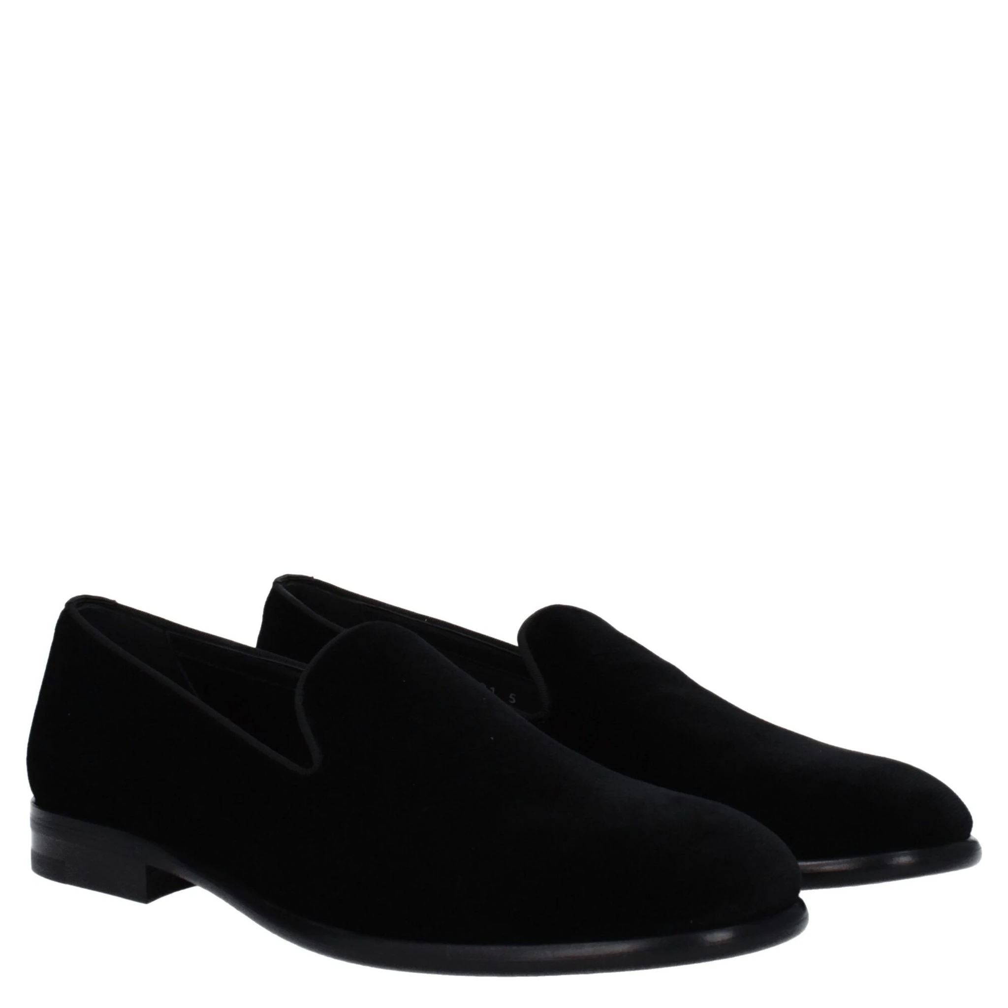 Black Velvet Slip-On Loafers