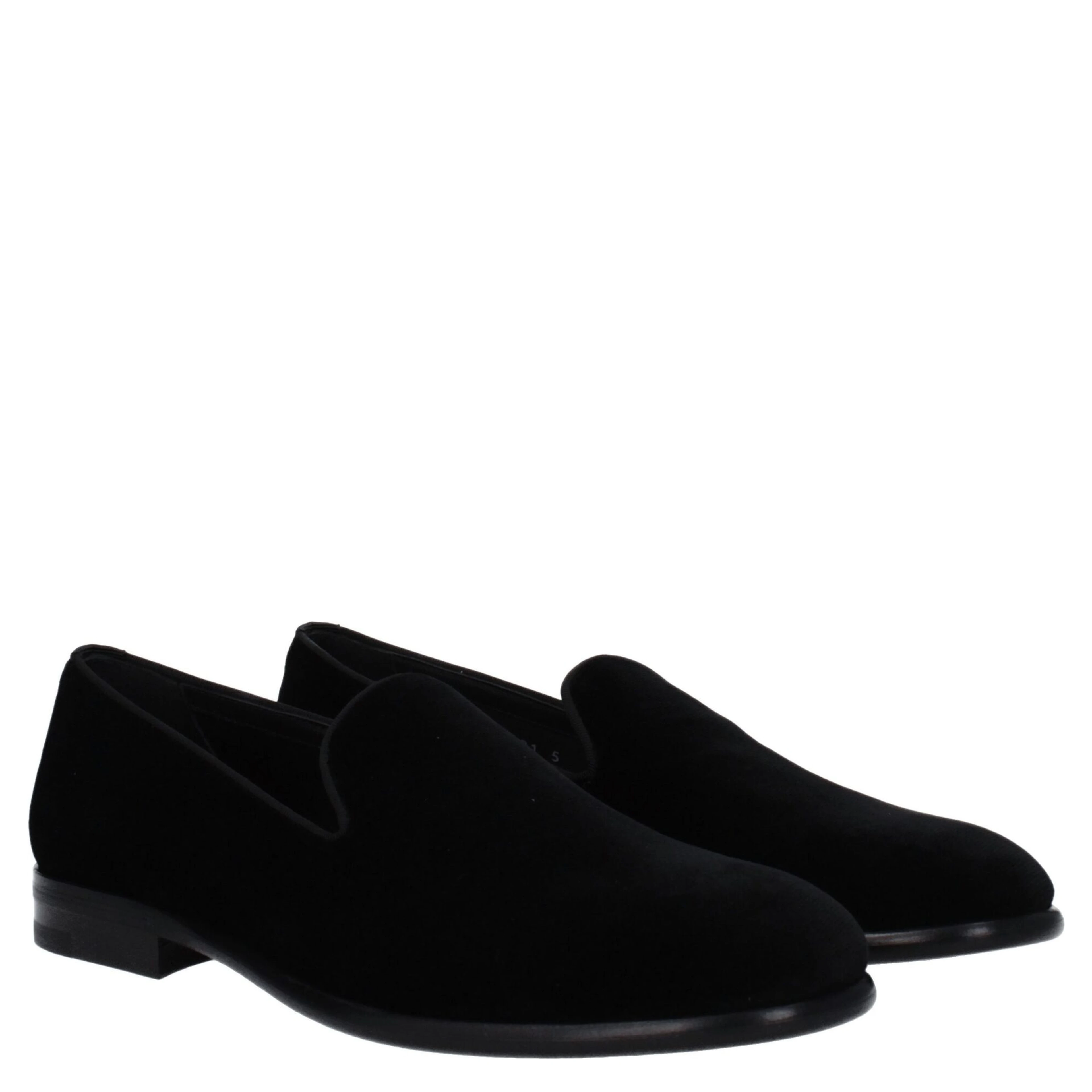Black Velvet Slip-On Loafers