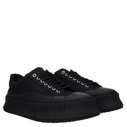 Black Fabric Platform Sneakers
