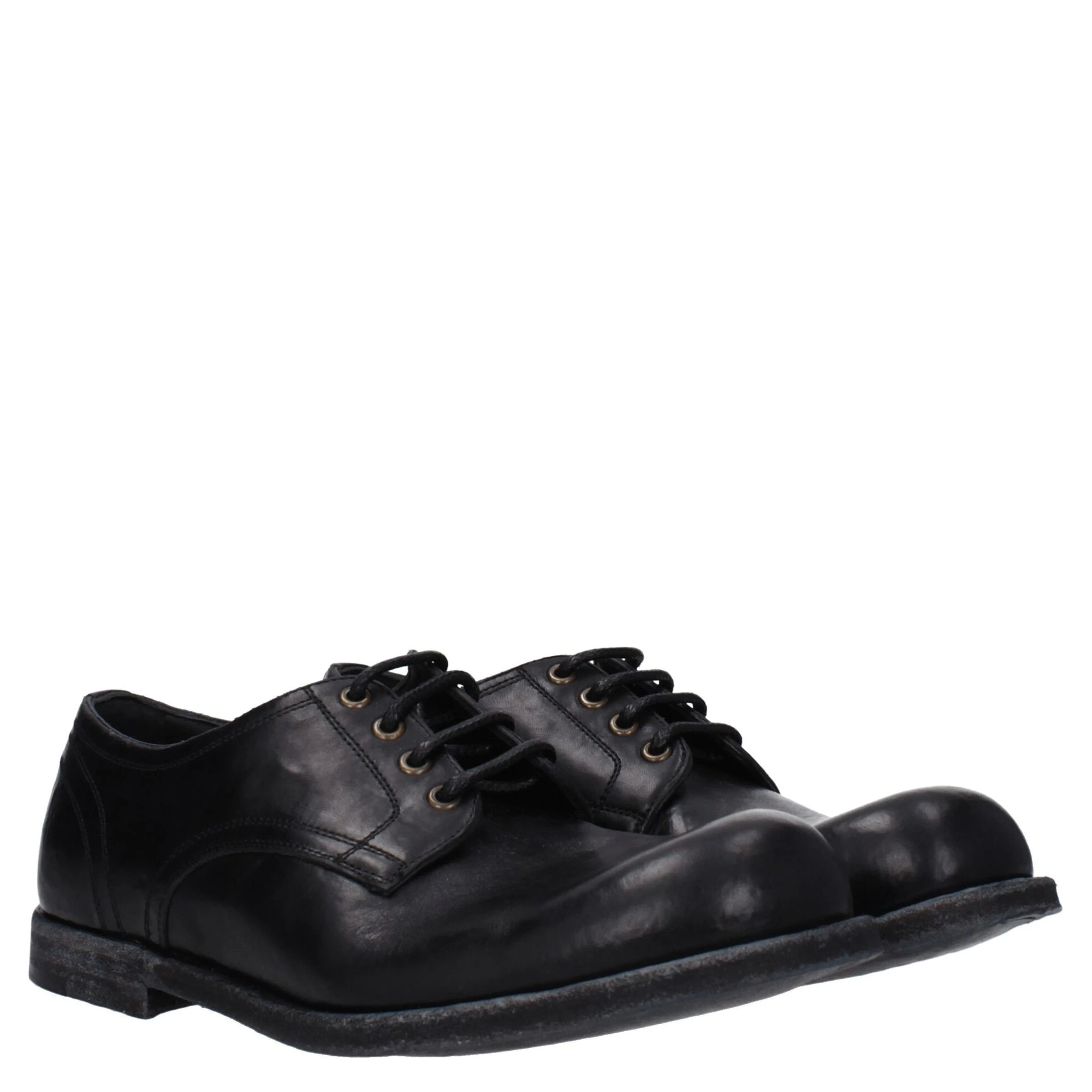 Black Leather Oxfords And Derbies