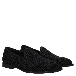 Black Velvet Slip-On Loafers