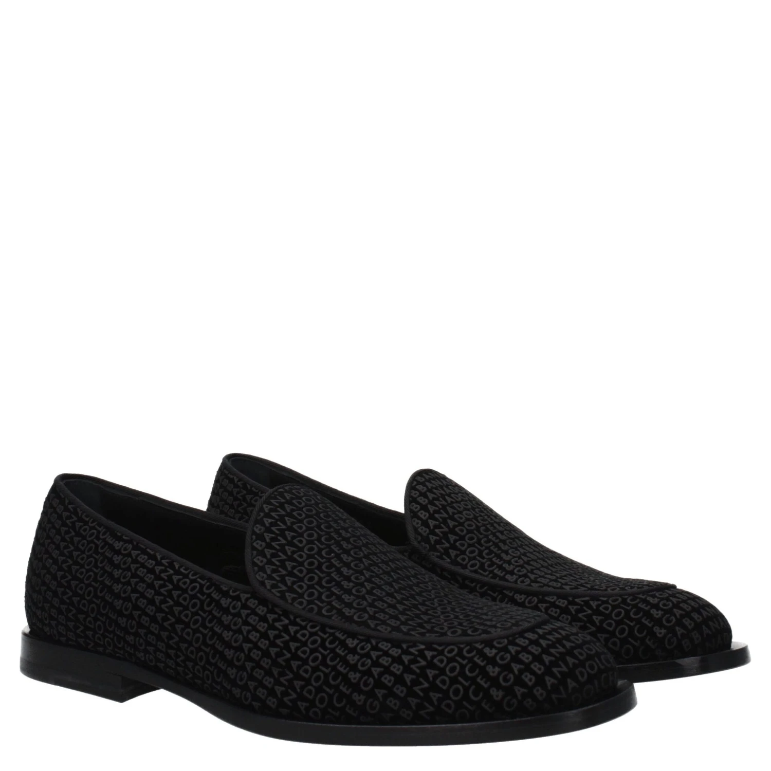 Black Velvet Slip-On Loafers