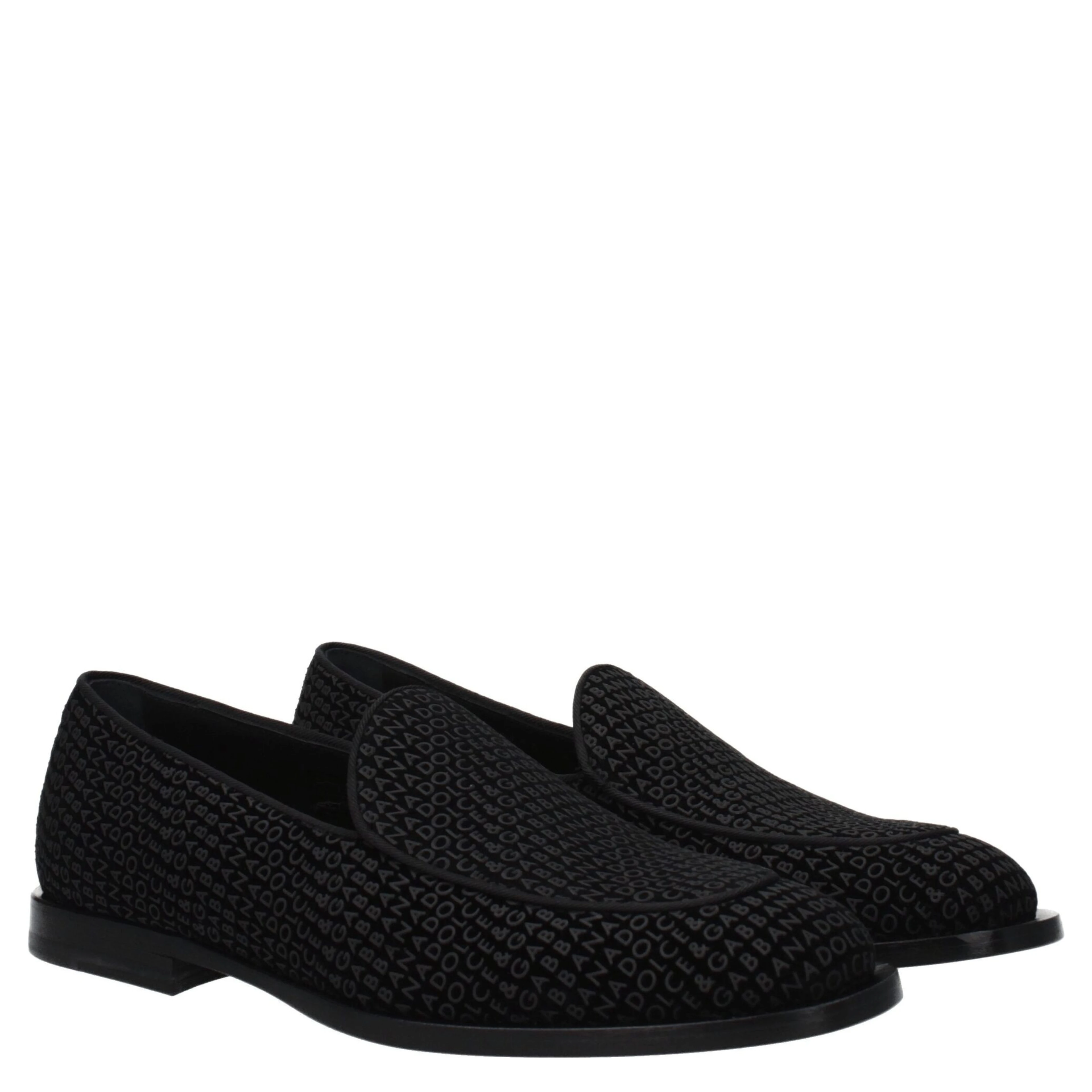 Black Velvet Slip-On Loafers