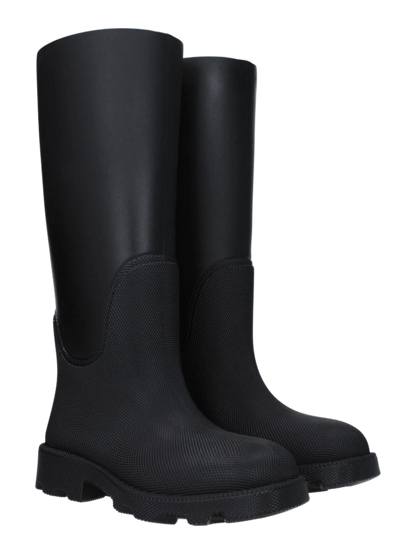 Black Cotton Rain Boots