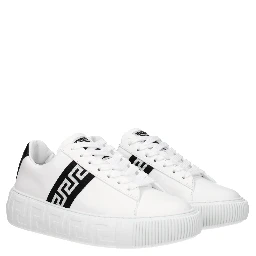 White Leather Low Top Sneakers