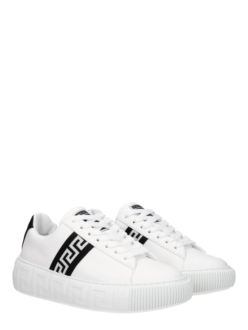 White Leather Low Top Sneakers