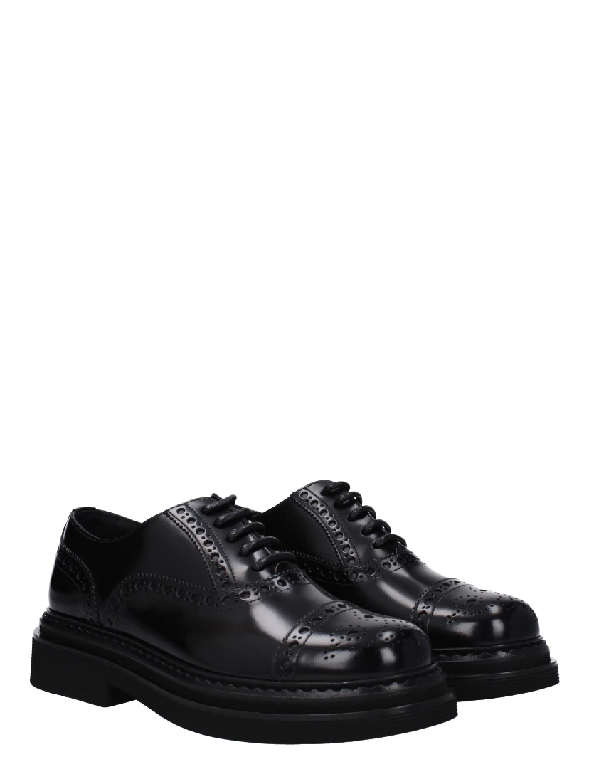 Black Leather Oxfords And Derbies