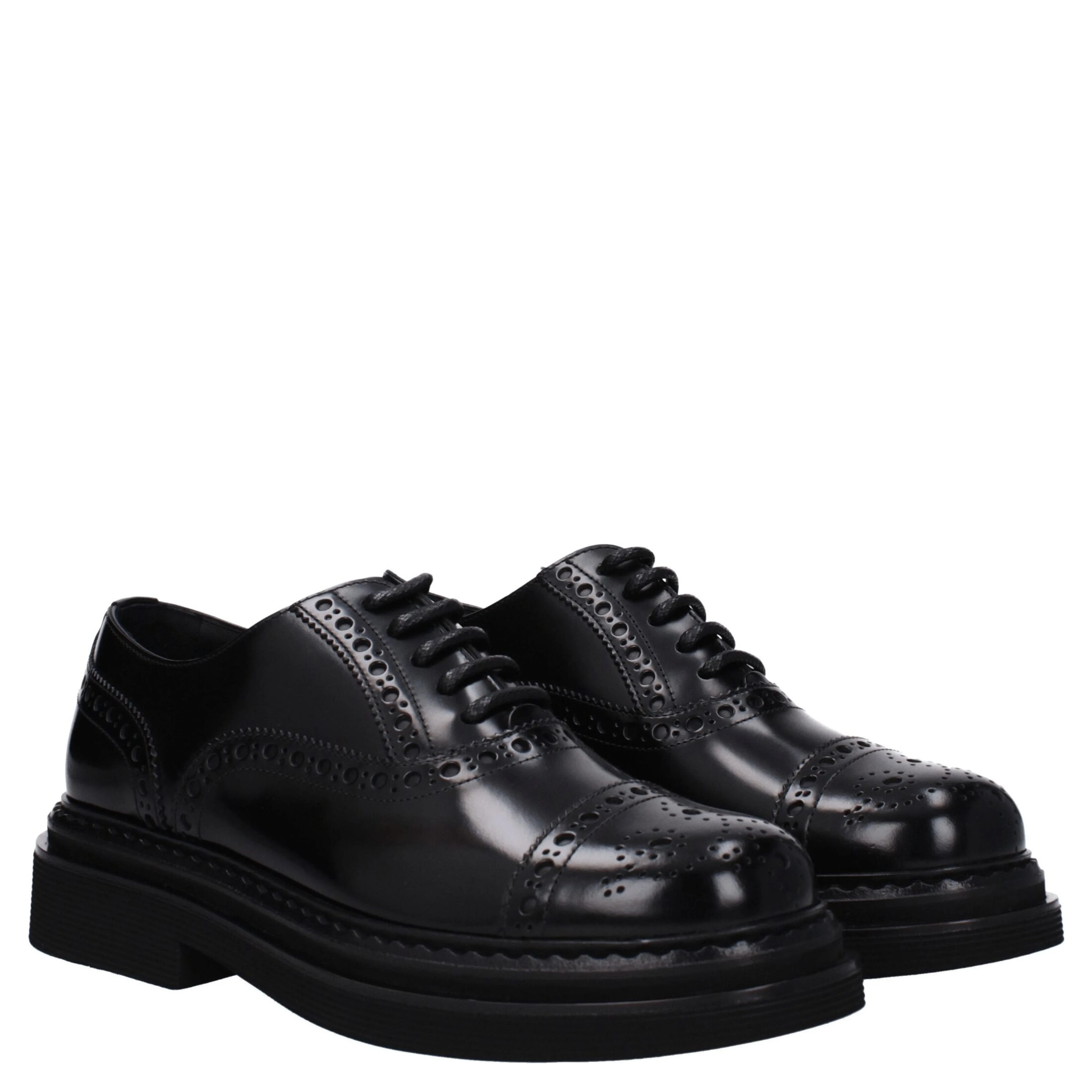 Black Leather Oxfords And Derbies