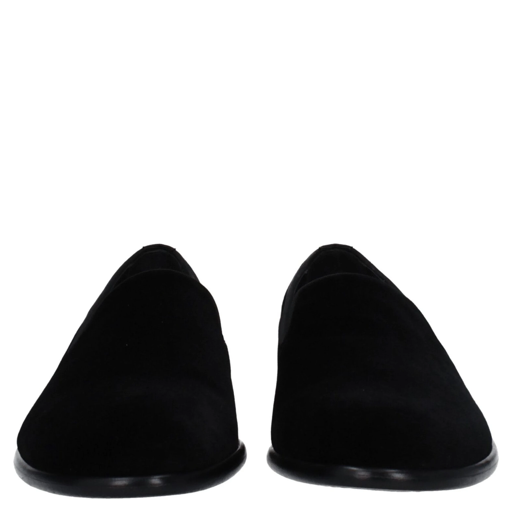 Black Velvet Slip-On Loafers