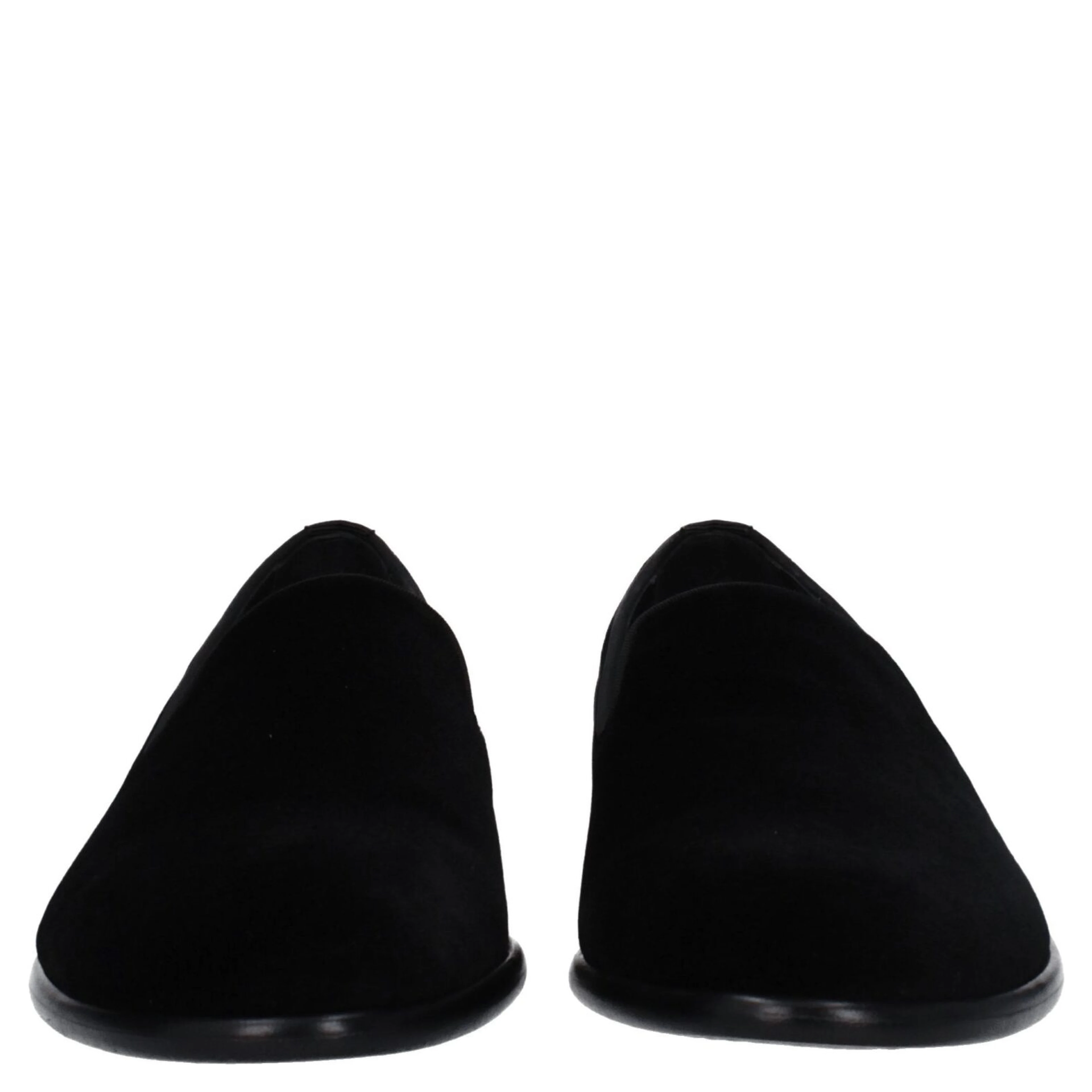 Black Velvet Slip-On Loafers