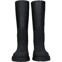 Black Cotton Rain Boots