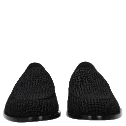 Black Velvet Slip-On Loafers