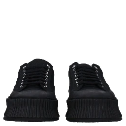 Black Fabric Platform Sneakers