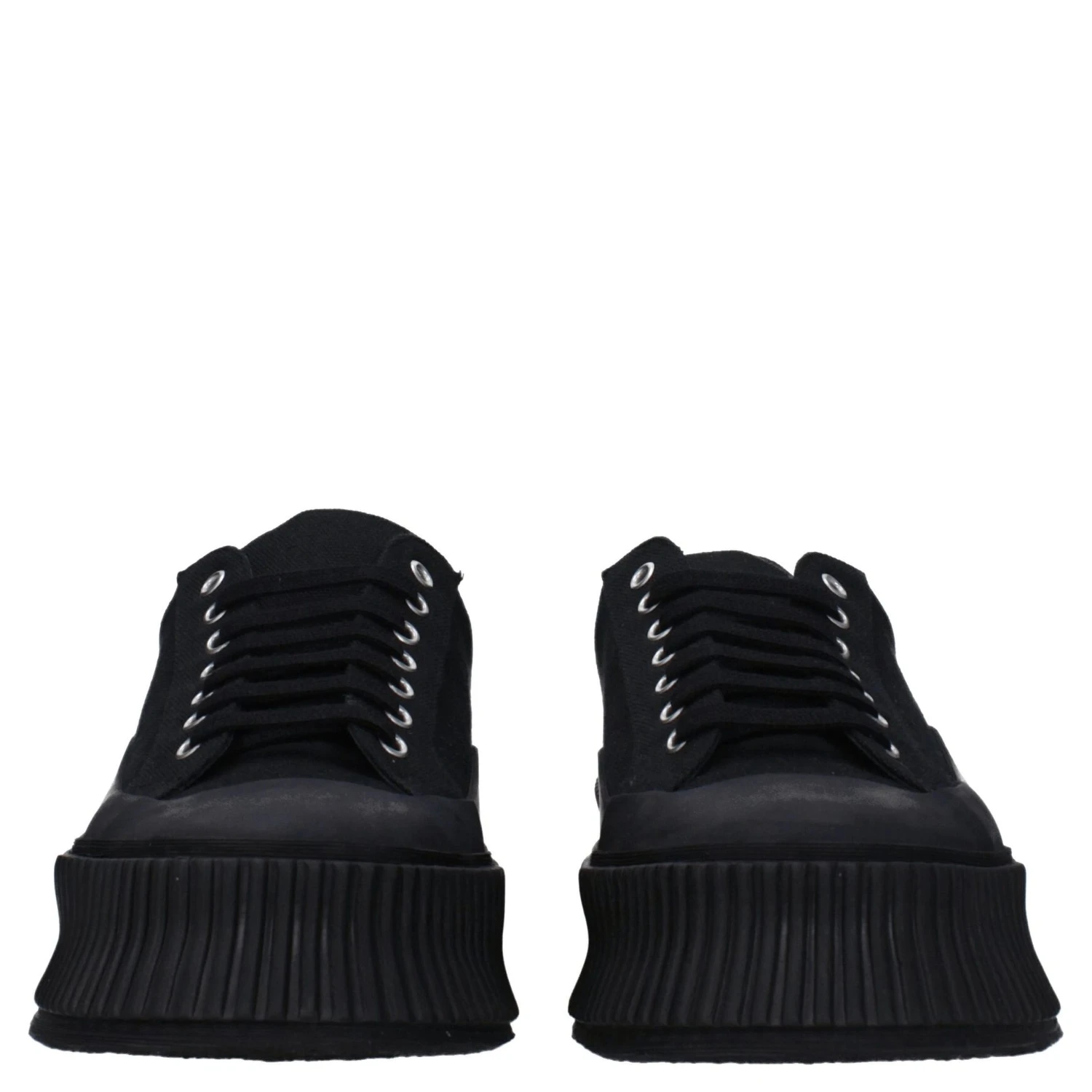 Black Fabric Platform Sneakers