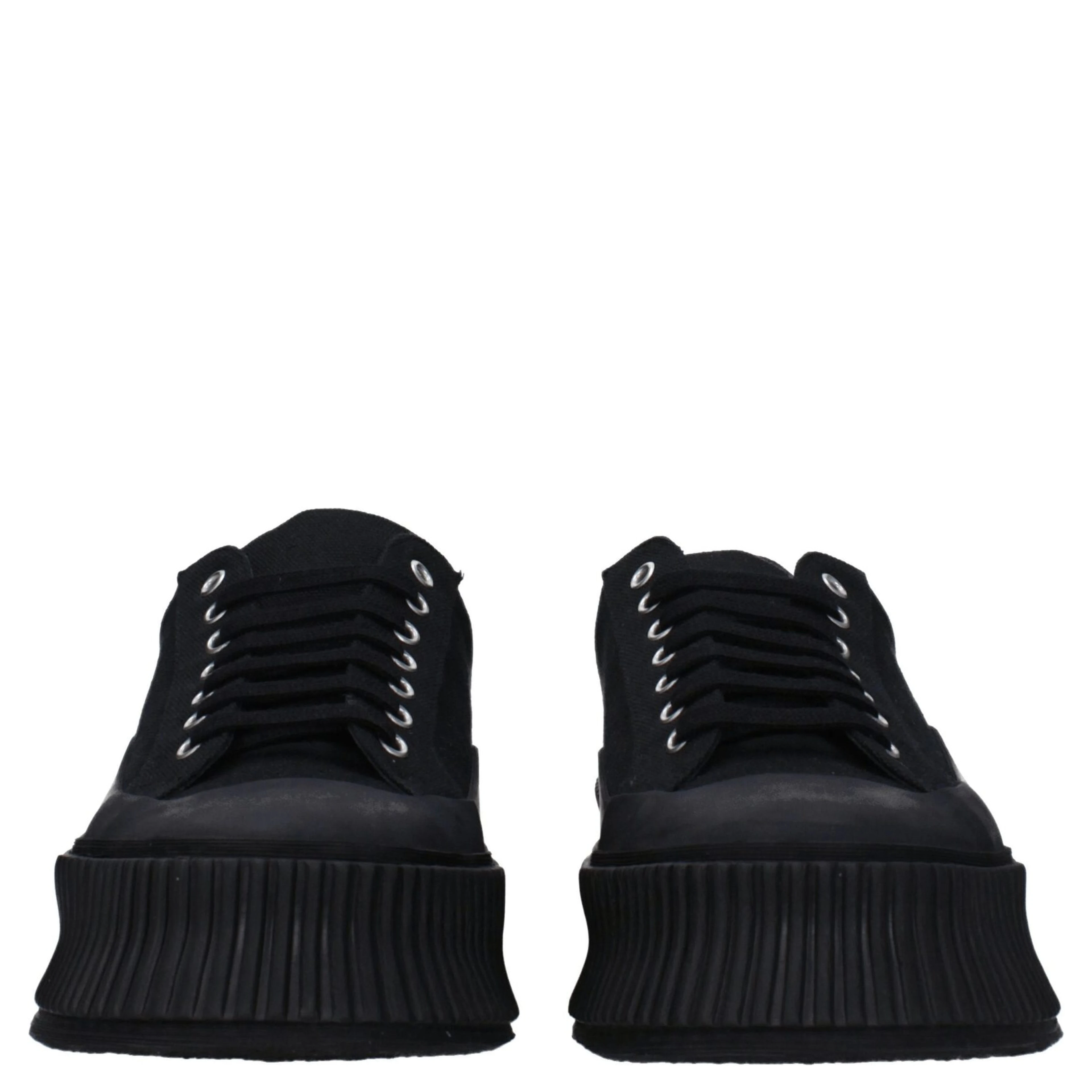 Black Fabric Platform Sneakers