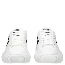 White Leather Low Top Sneakers