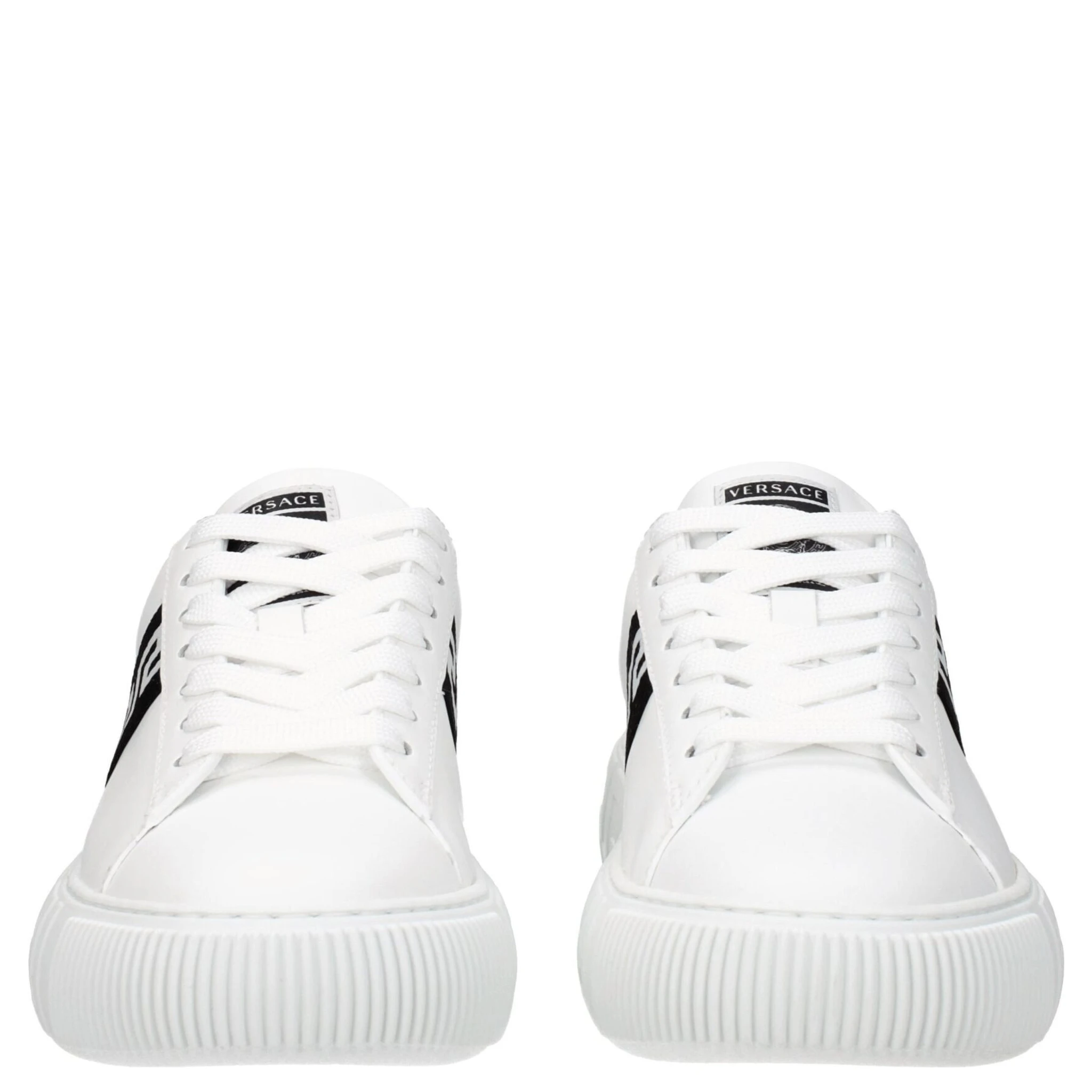 White Leather Low Top Sneakers