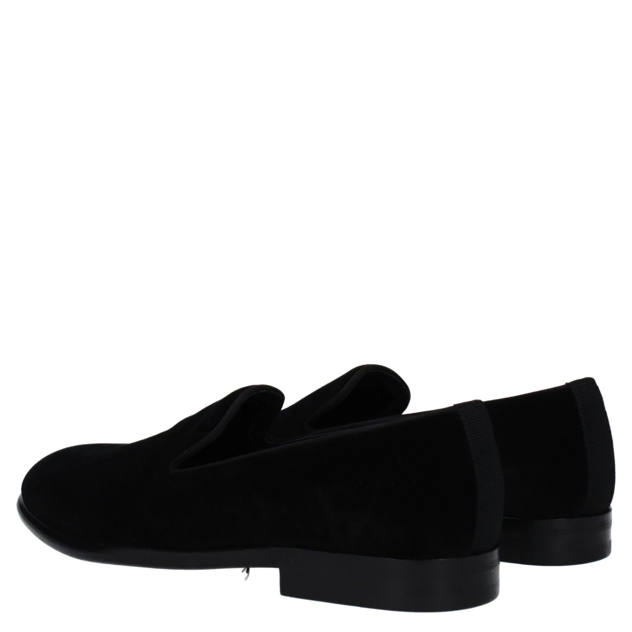 Black Velvet Slip-On Loafers