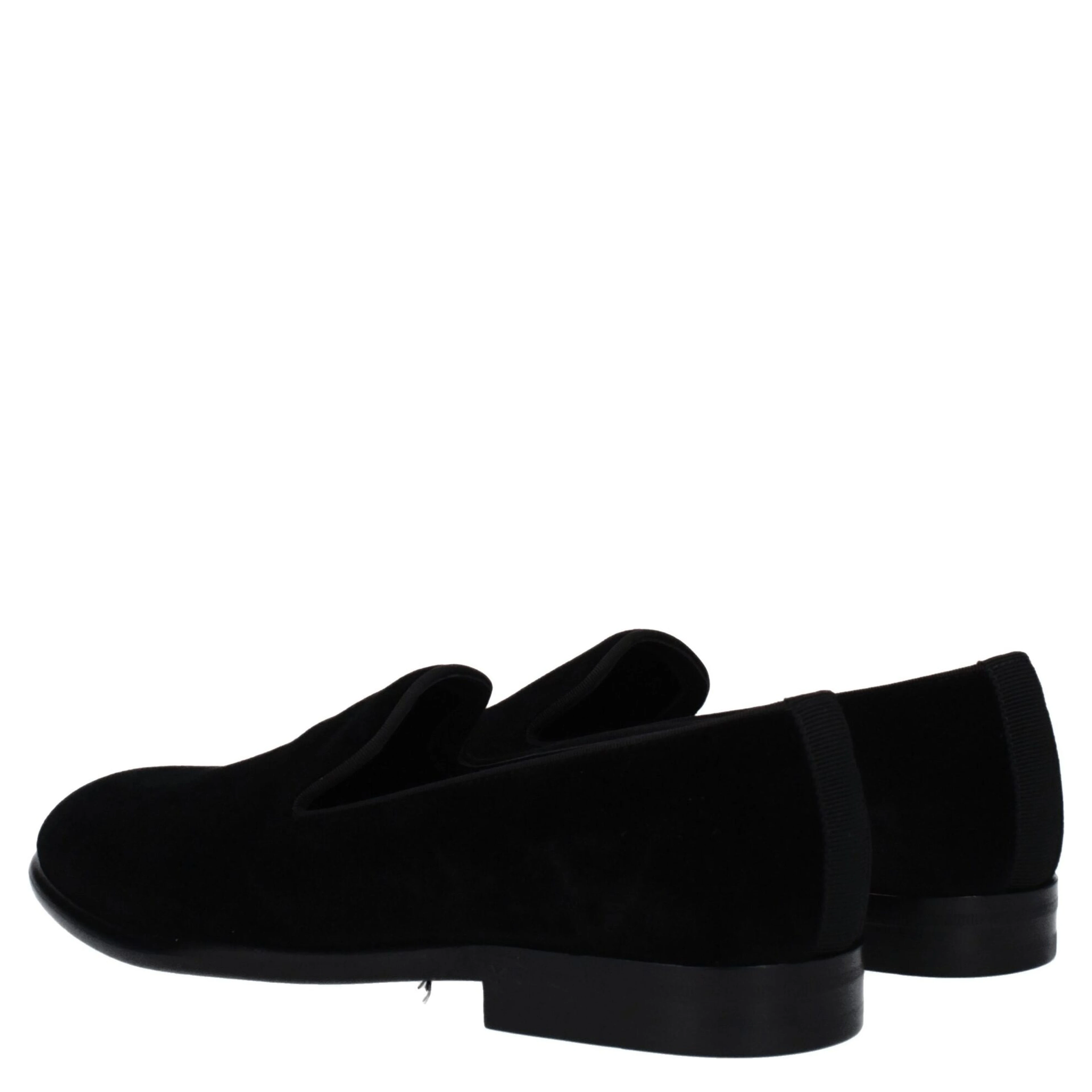 Black Velvet Slip-On Loafers