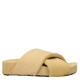 Beige Horsehair Slippers