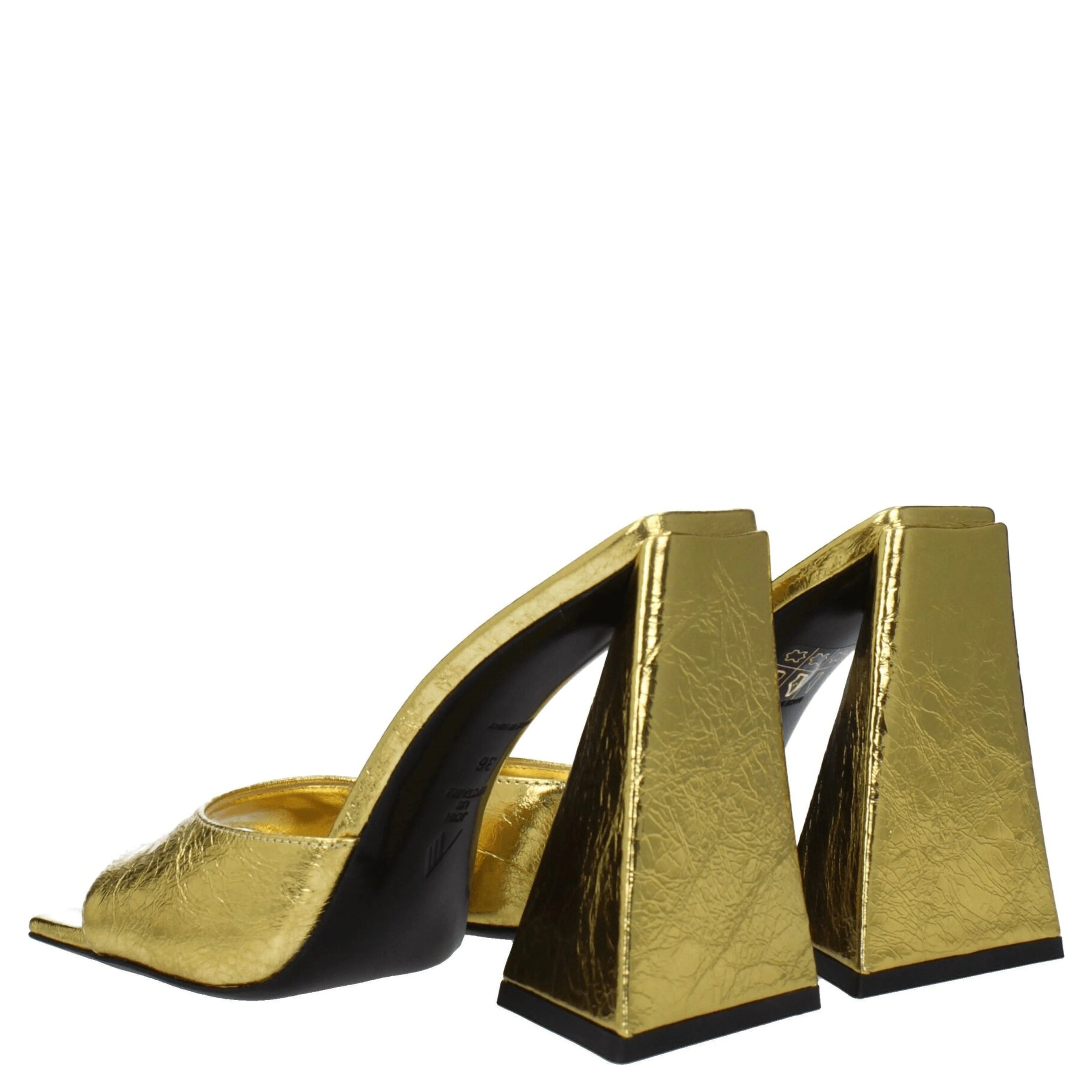 Gold Leather Platform Sandals