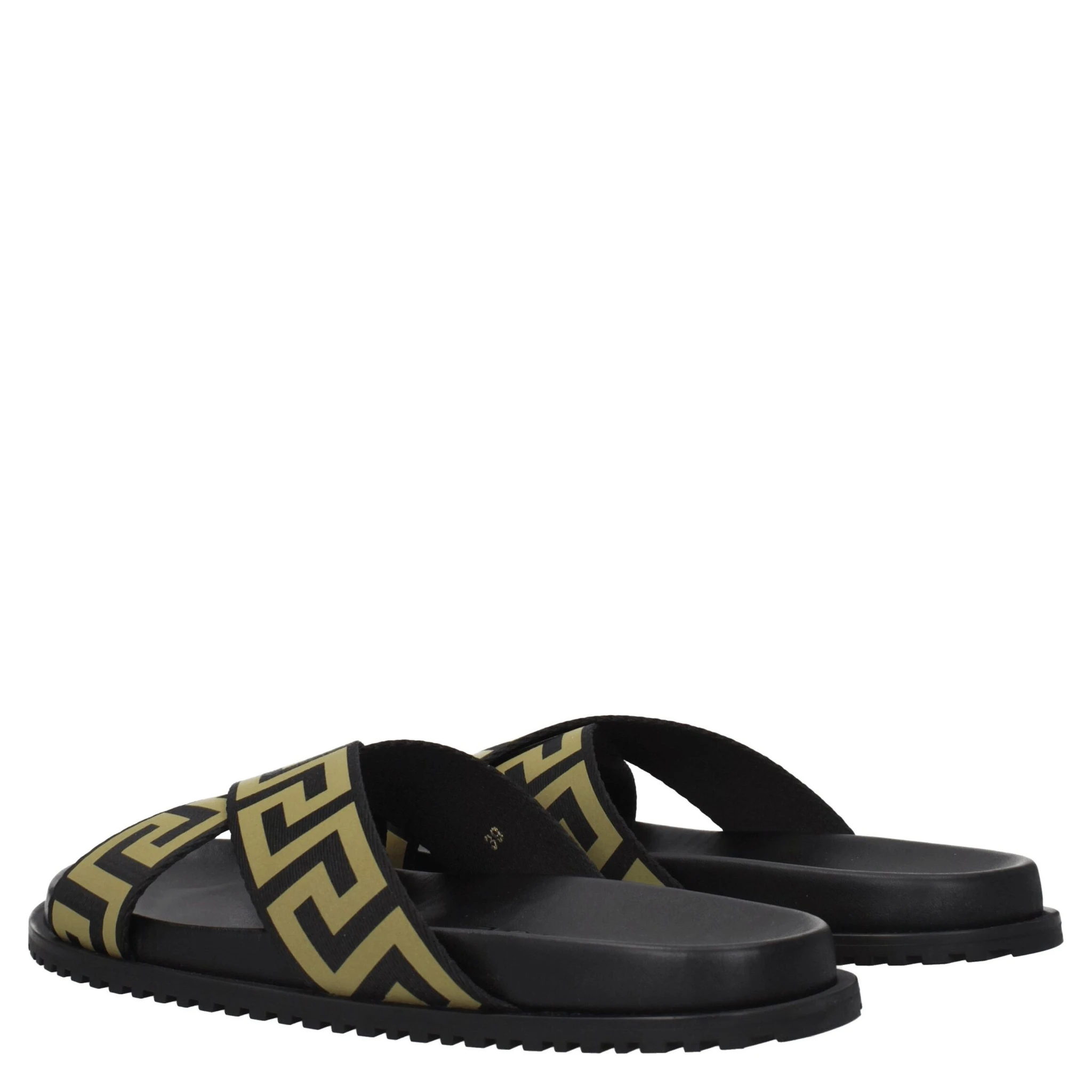 Black Fabric Slippers