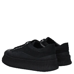 Black Fabric Platform Sneakers