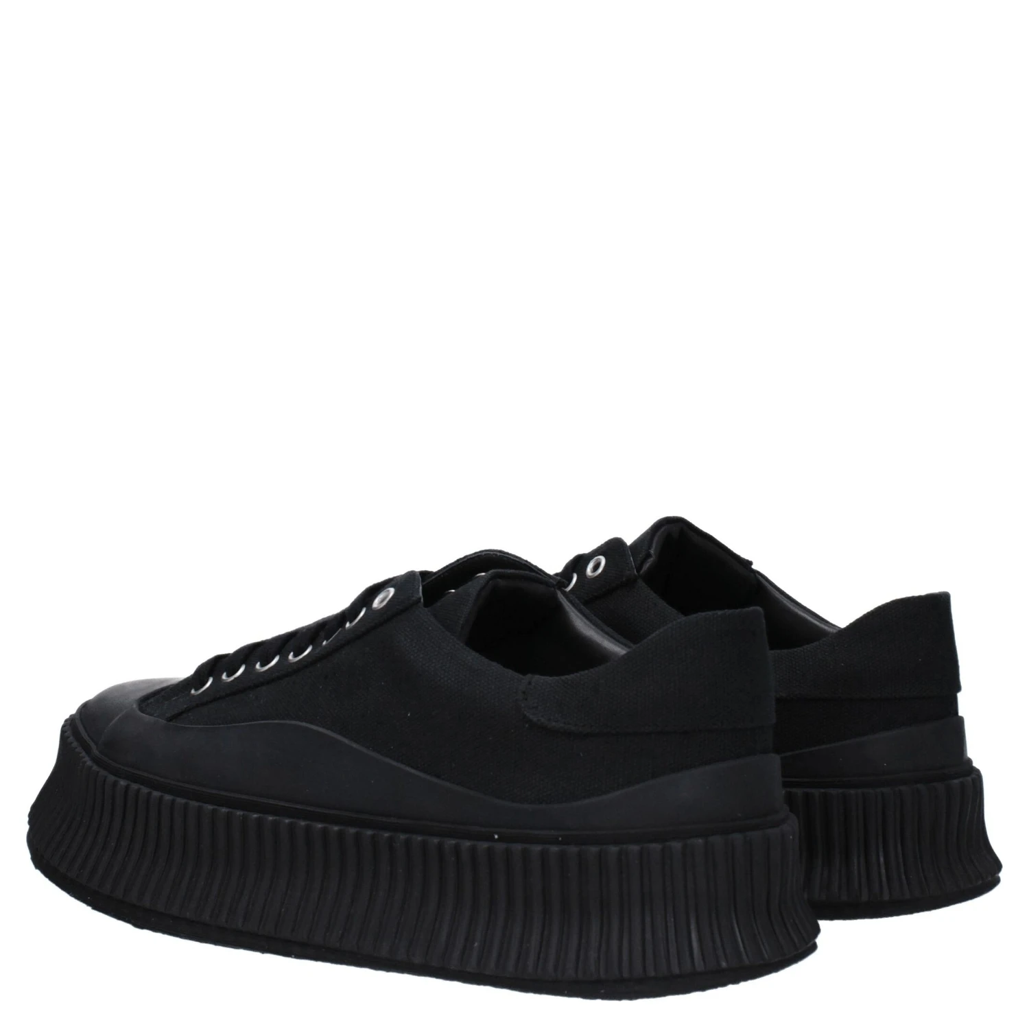 Black Fabric Platform Sneakers