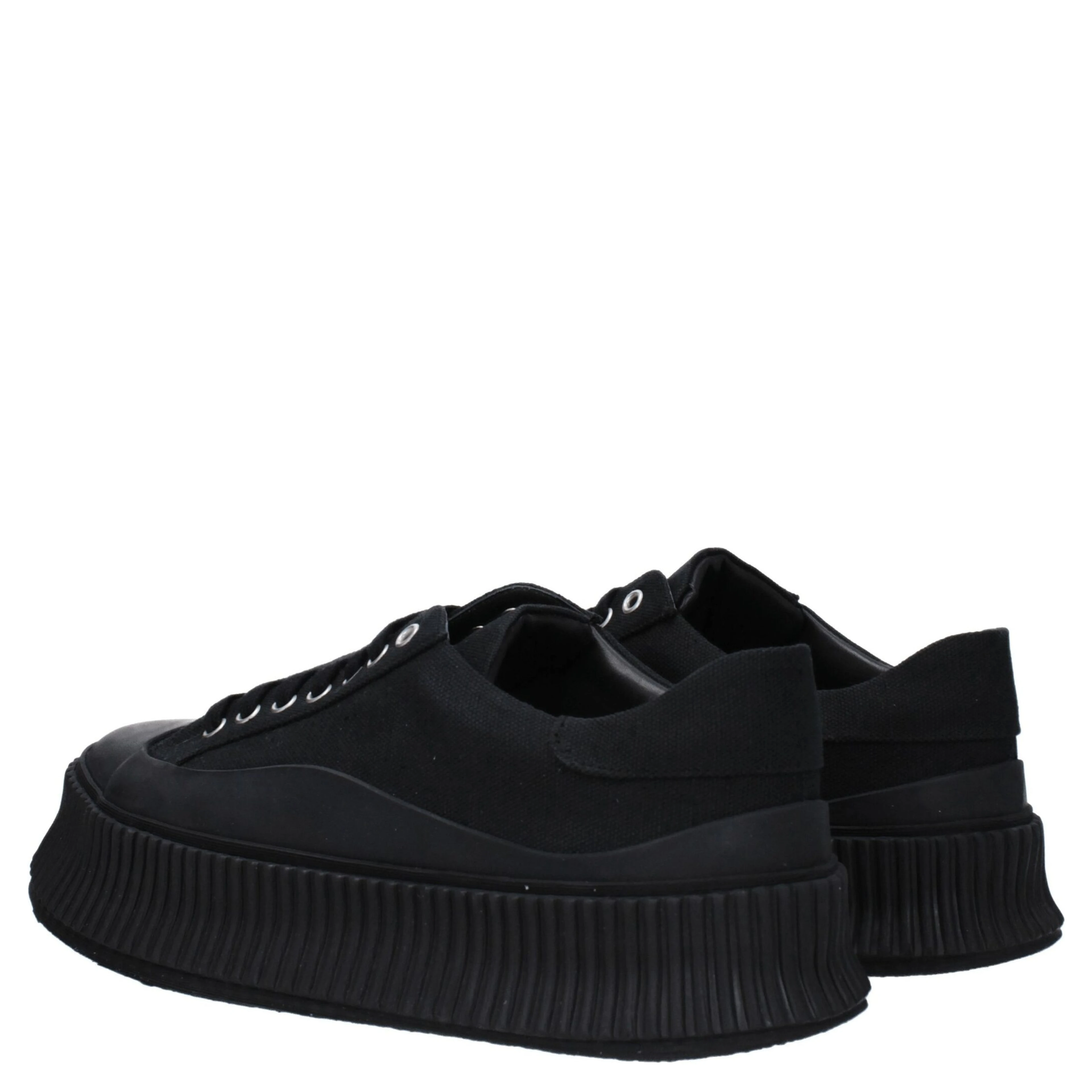 Black Fabric Platform Sneakers