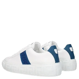 White Leather Low Top Sneakers